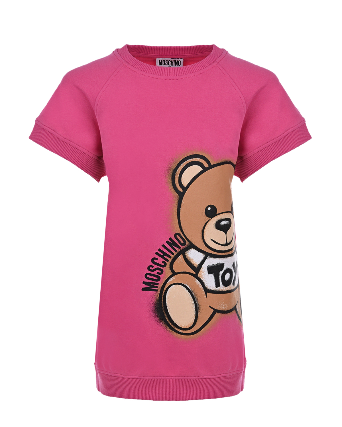Розовое платье с принтом "медвежонок" Moschino детское, размер 104, цвет розовый - фото 1