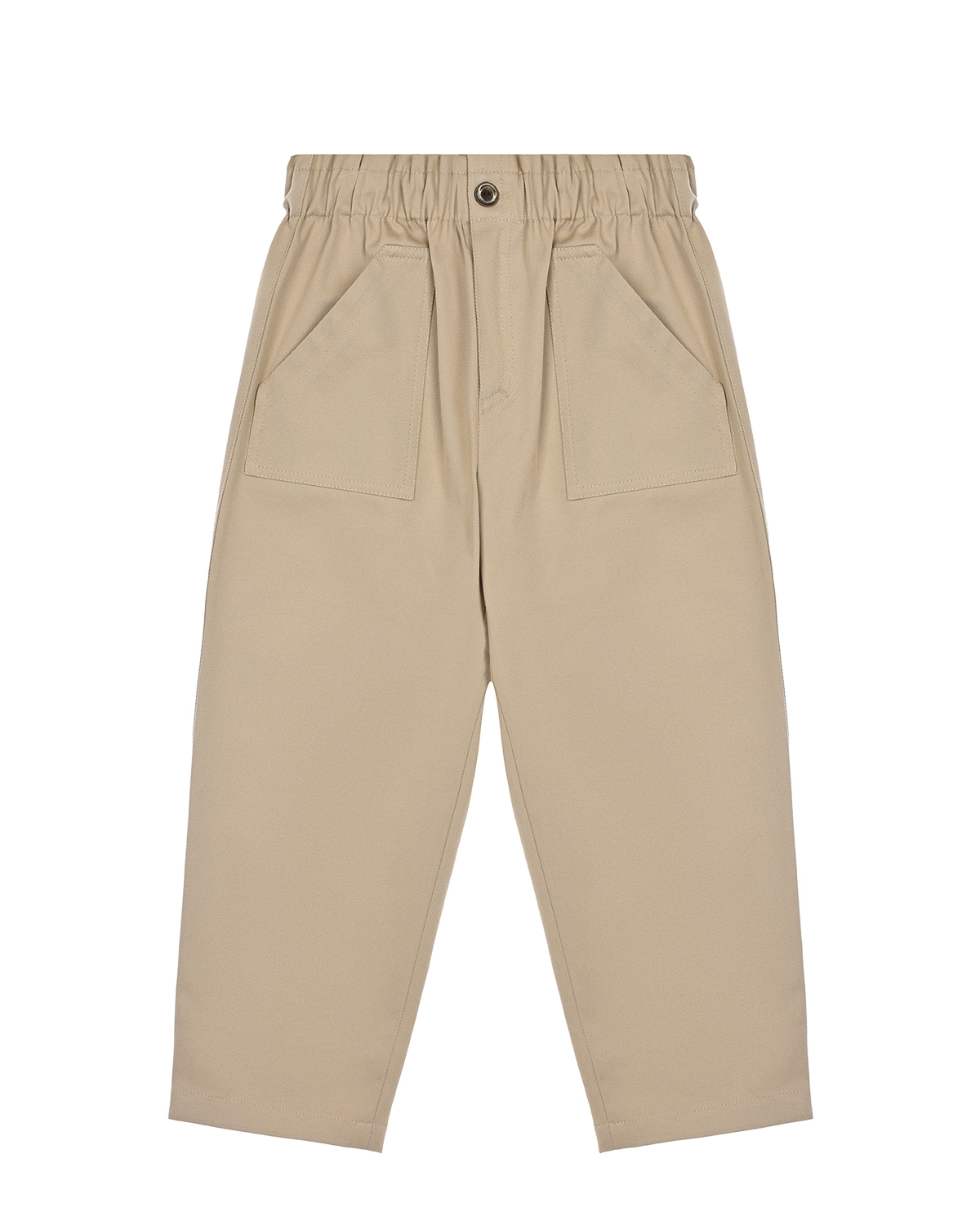 Бежевые брюки с поясом на резинке Paade Mode детские, размер 128, цвет бежевый - фото 1