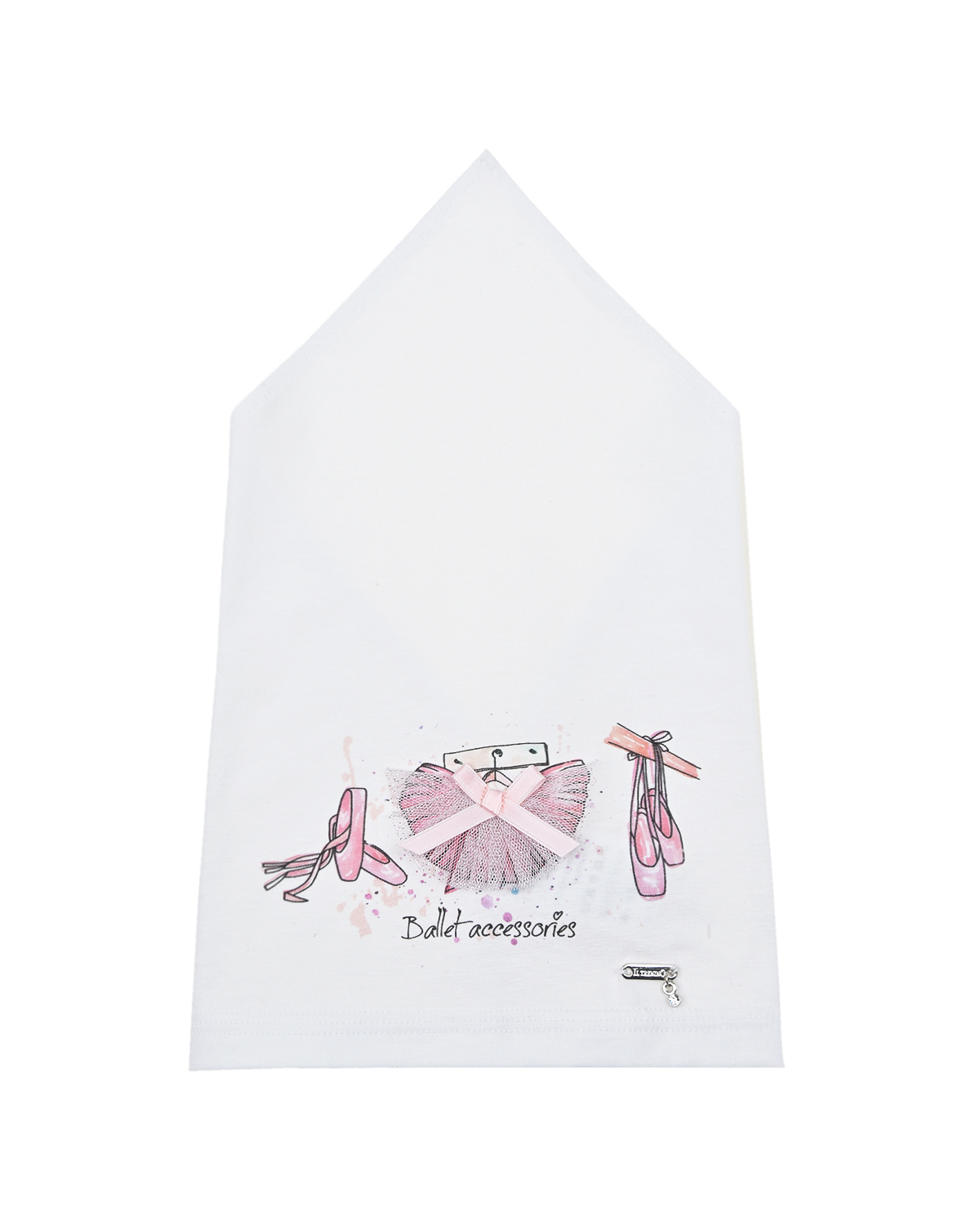 

Белая косынка с принтом "Пуанты и пачка" Il Trenino детская, Белый, Белая косынка с принтом "Пуанты и пачка" Il Trenino детская