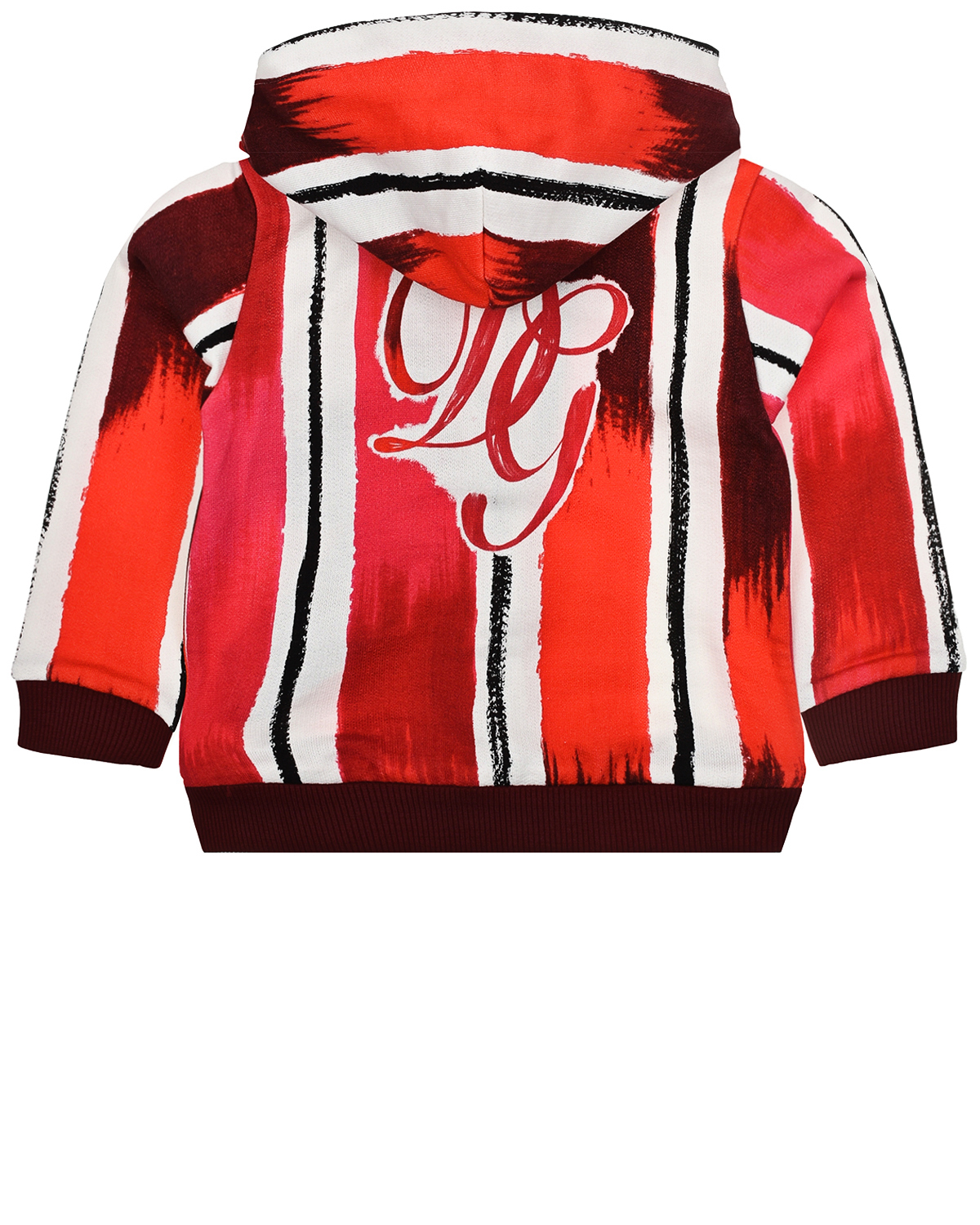 Спортивная куртка в красно-белую полоску Dolce&Gabbana детская, размер 68, цвет мультиколор - фото 2