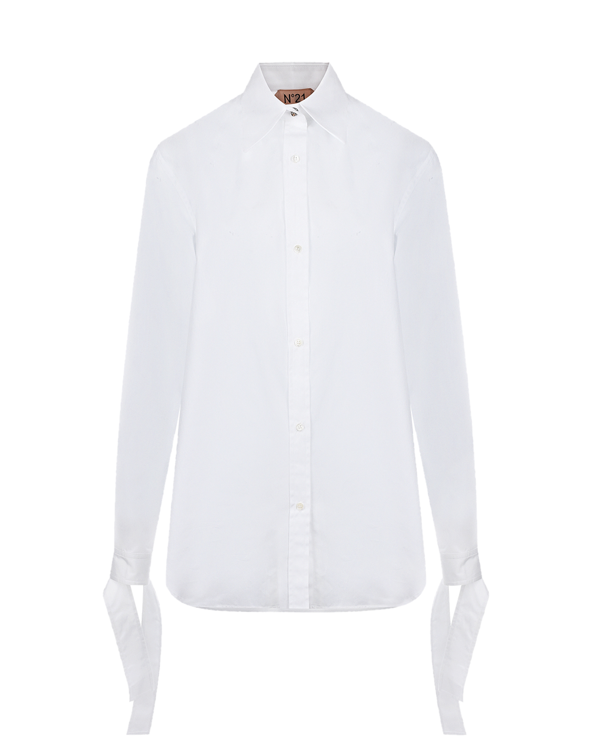 Удлиненная белая рубашка No. 21, размер 42, цвет белый - фото 1
