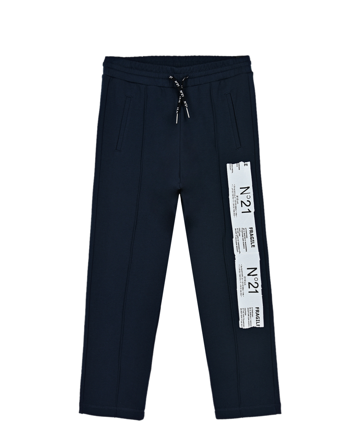 Спортивные брюки с принтом в виде этикетки "fragile" No. 21 детские, размер 152, цвет синий - фото 1