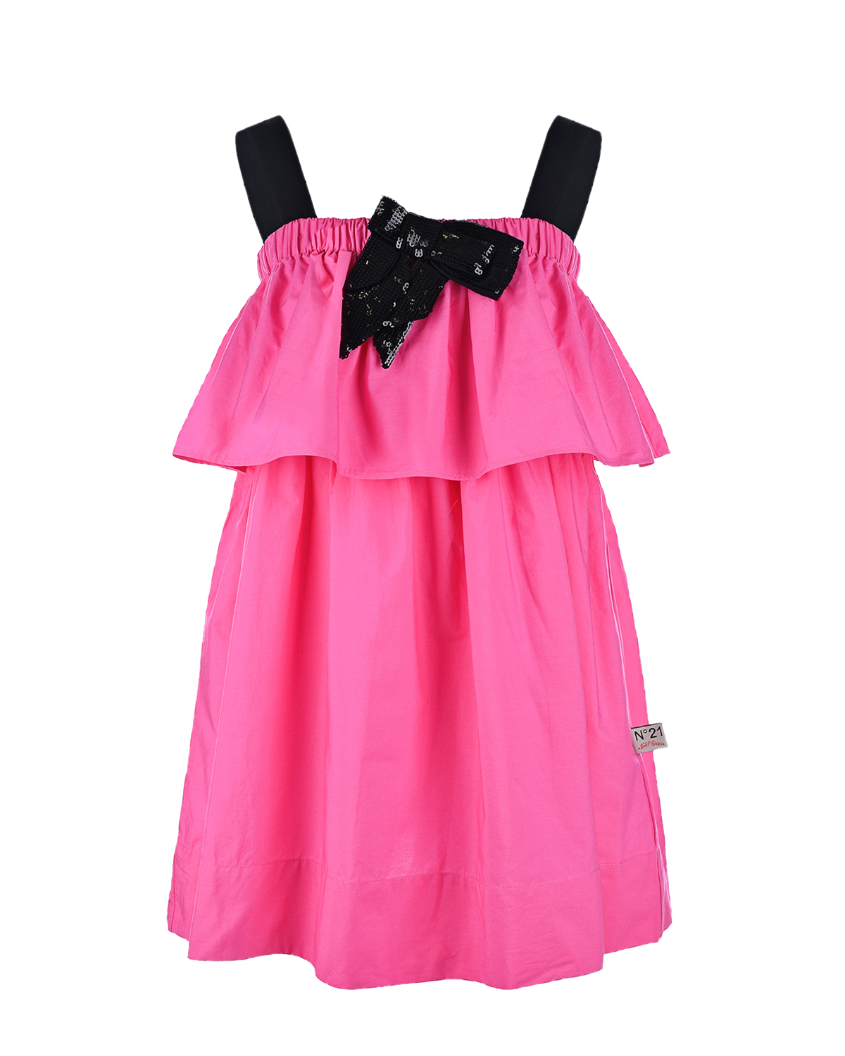 Розовое платье с черным бантом No. 21 детское, размер 104, цвет розовый - фото 1