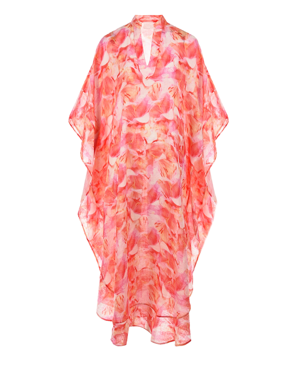 Розовое платье с цветочным принтом 120% Lino, размер 40 - фото 1