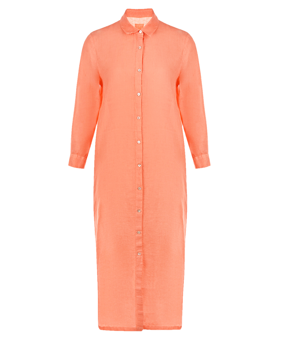 Оранжевое платье-рубашка 120% Lino