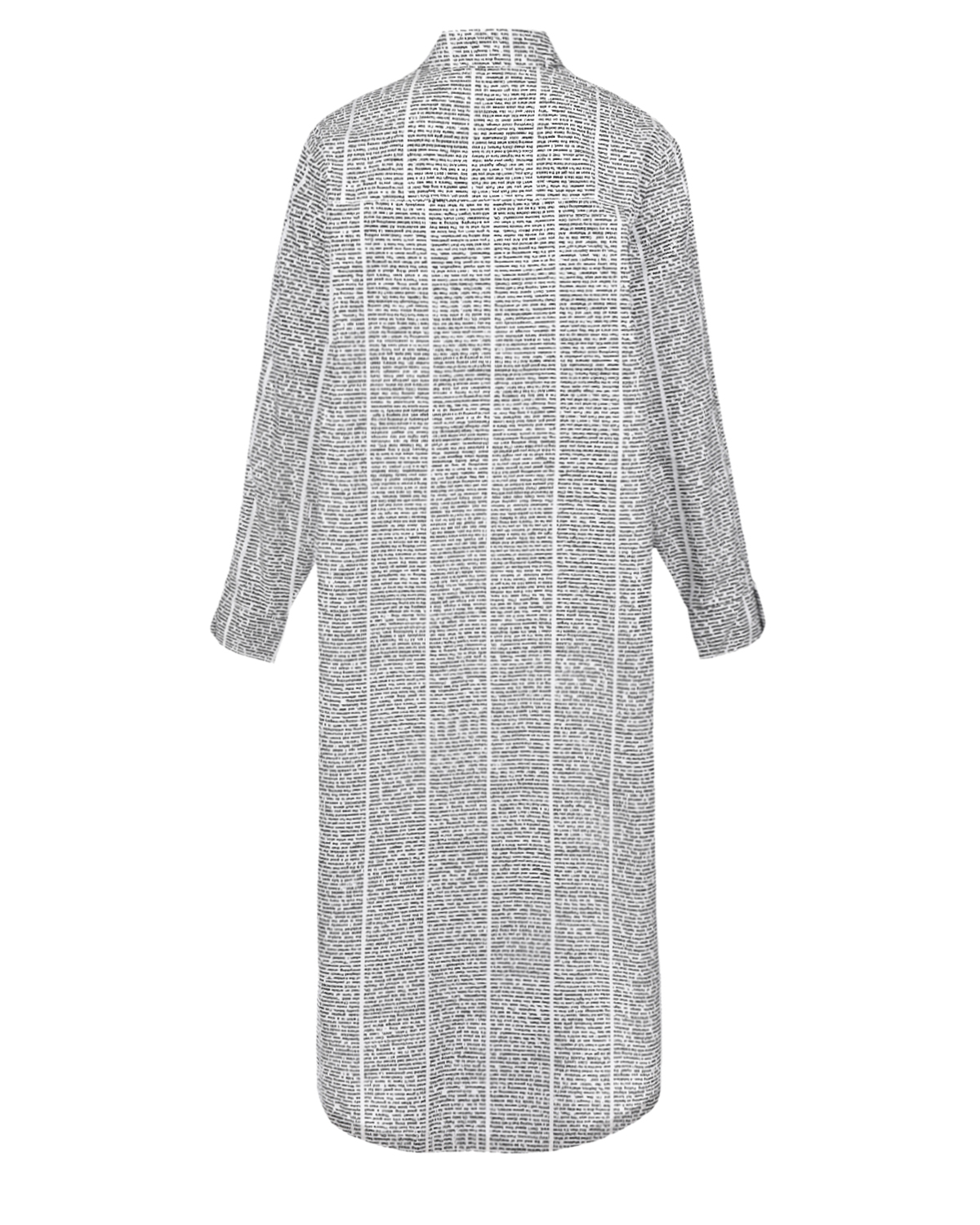 Платье-рубашка с принтом "газета" 5 Preview, размер 40, цвет белый - фото 6