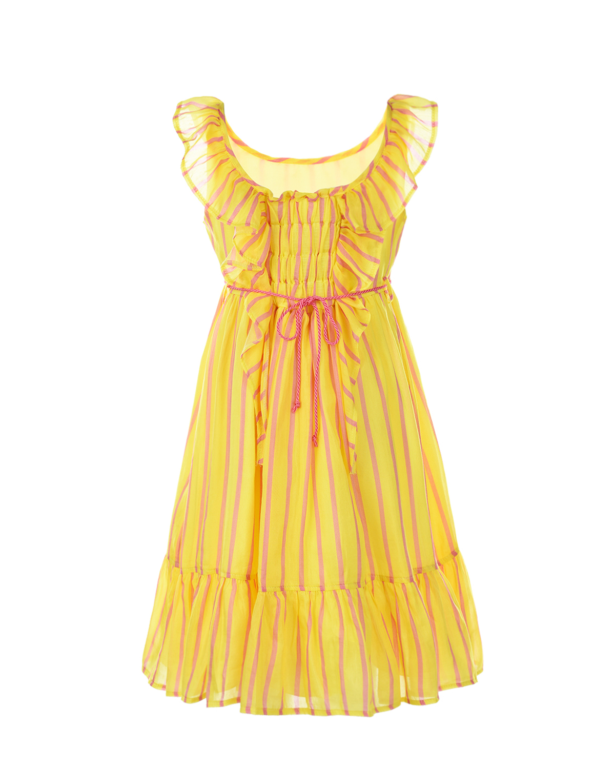 Желтое платье в красную полоску Aletta детское, размер 116, цвет желтый - фото 2