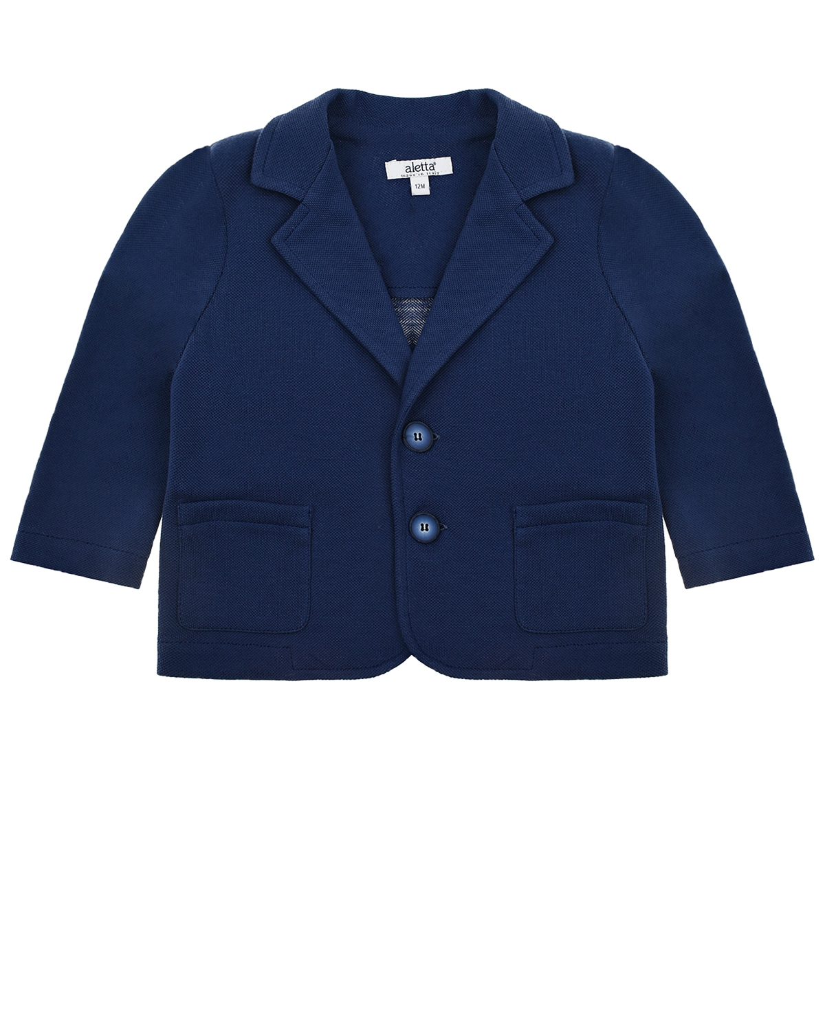 Синий пиджак с накладными карманами Aletta детский, размер 80