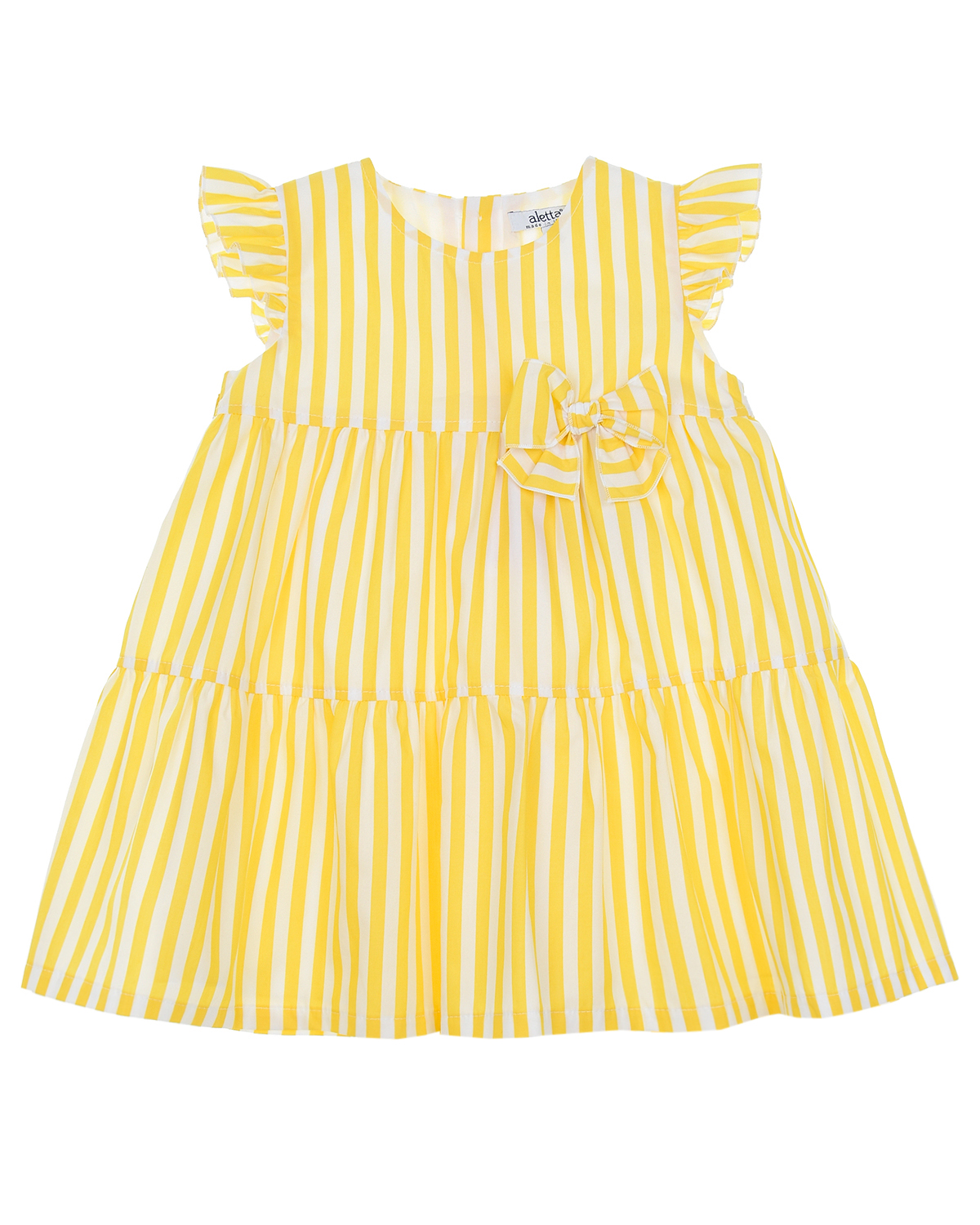 Платье в желто-белую полоску Aletta детское, размер 86, цвет мультиколор - фото 2