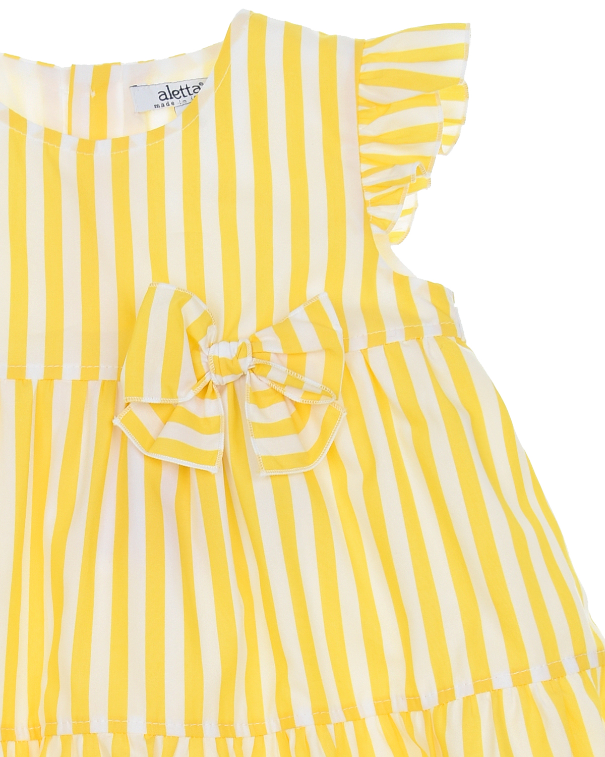 Платье в желто-белую полоску Aletta детское, размер 86, цвет мультиколор - фото 5
