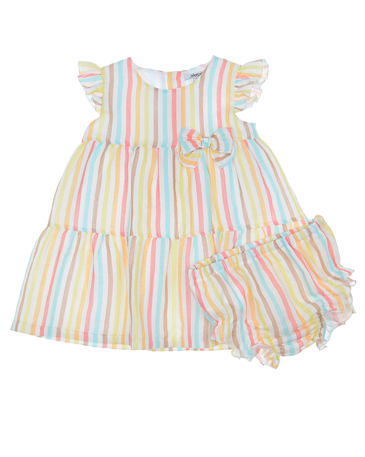 Платье в разноцветную полоску Aletta детское, размер 74 - фото 1