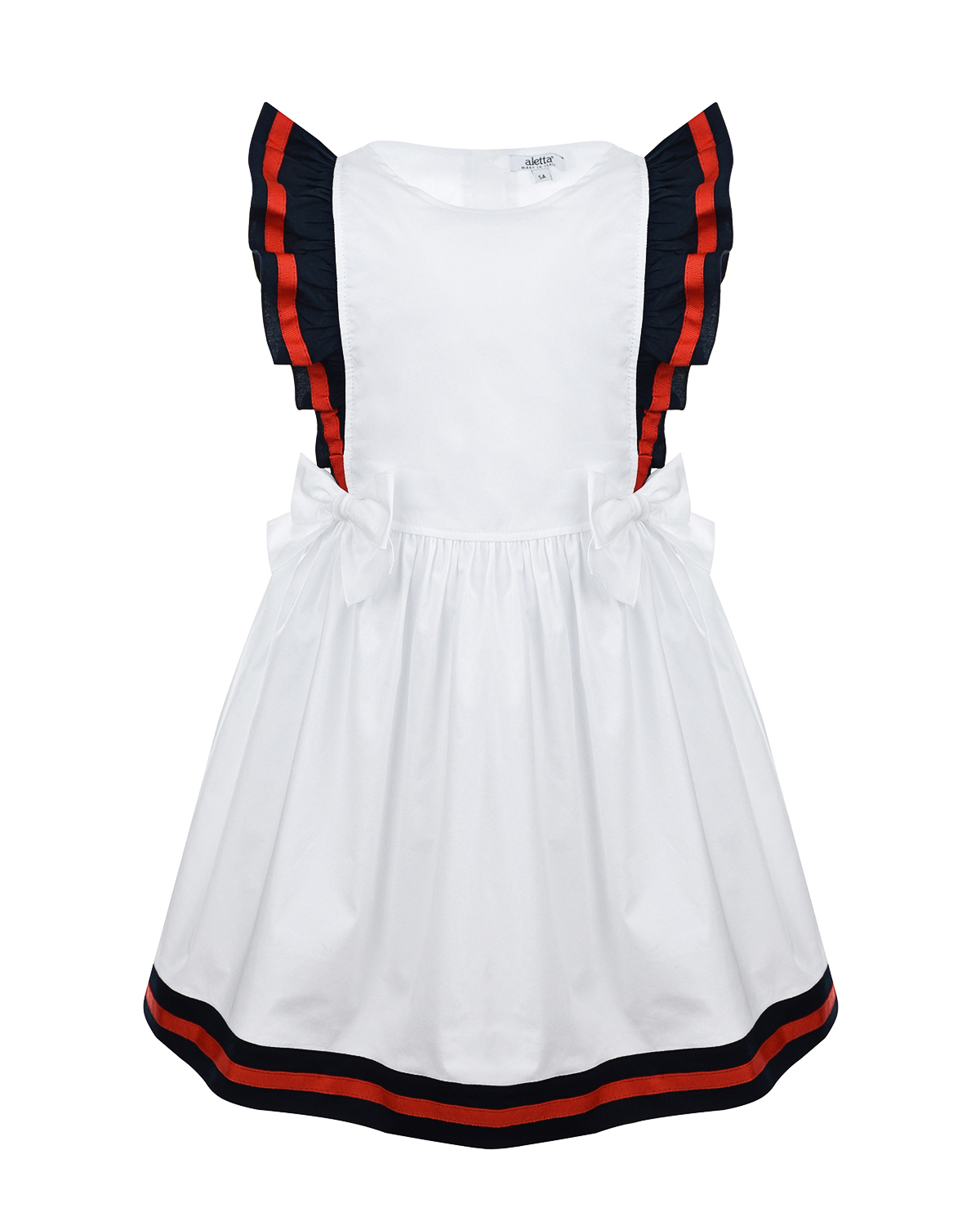 Белое платье с полосатым кантом Aletta детское, размер 98, цвет белый - фото 1