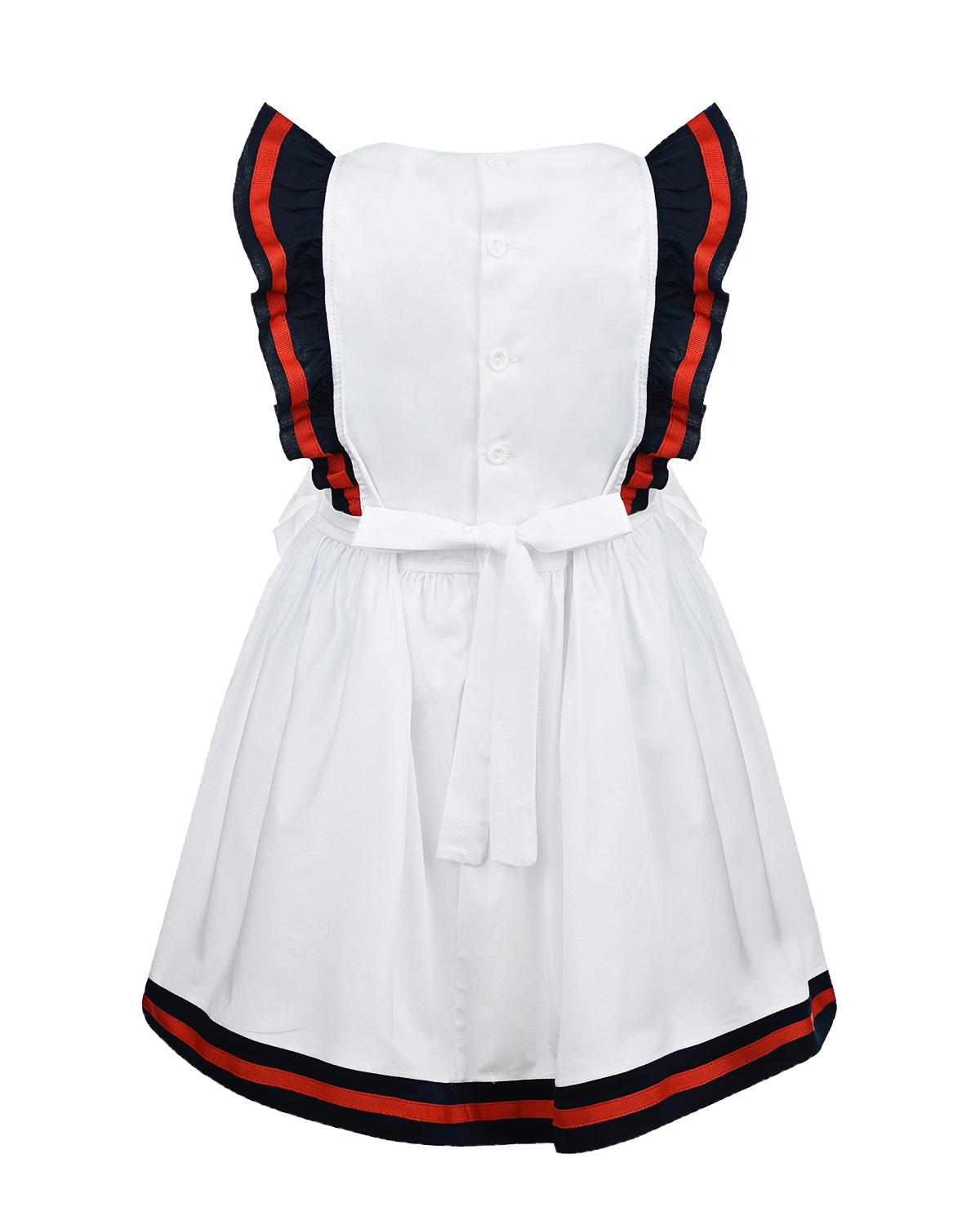 Белое платье с полосатым кантом Aletta детское, размер 98, цвет белый - фото 2