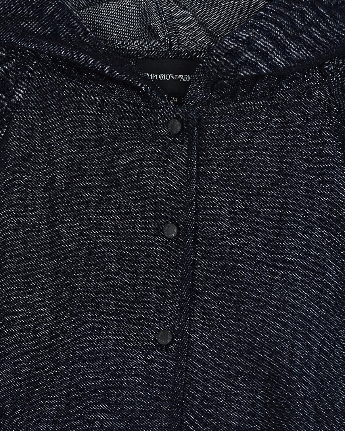 Черная джинсовая куртка с капюшоном Emporio Armani детская, размер 116, цвет черный - фото 3