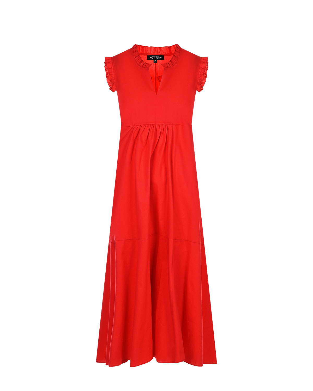 Красное платье с рюшами Attesa, размер 38, цвет красный - фото 1
