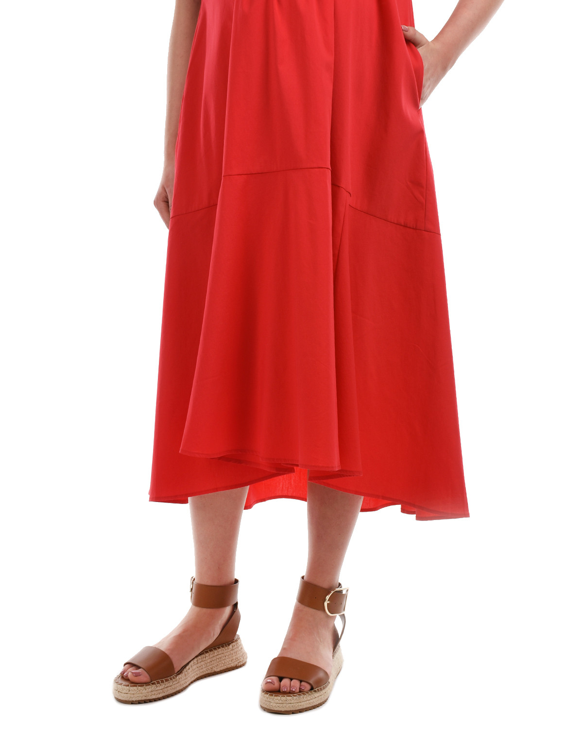 Красное платье с рюшами Attesa, размер 38, цвет красный - фото 8
