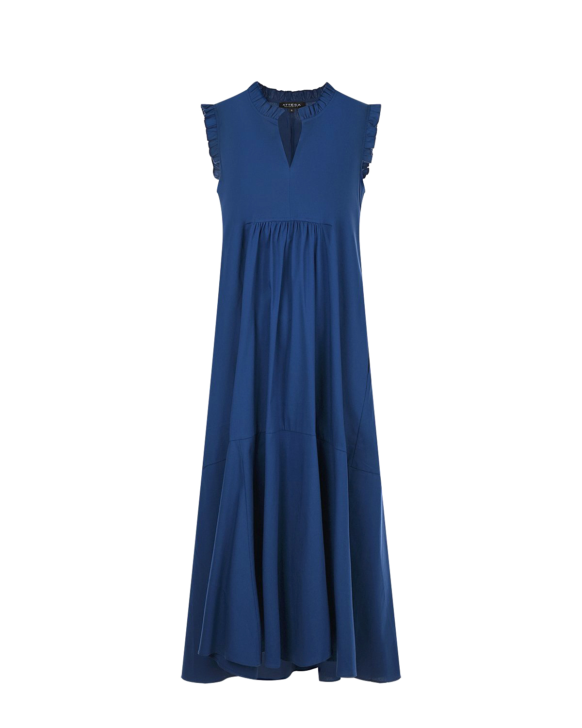 Синее платье с рюшами Attesa, размер 38, цвет синий - фото 1