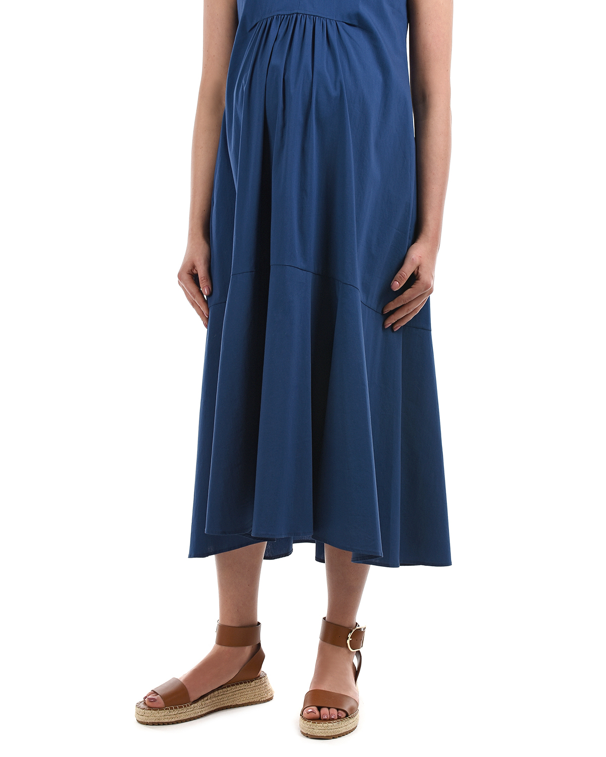 Синее платье с рюшами Attesa, размер 38, цвет синий - фото 8