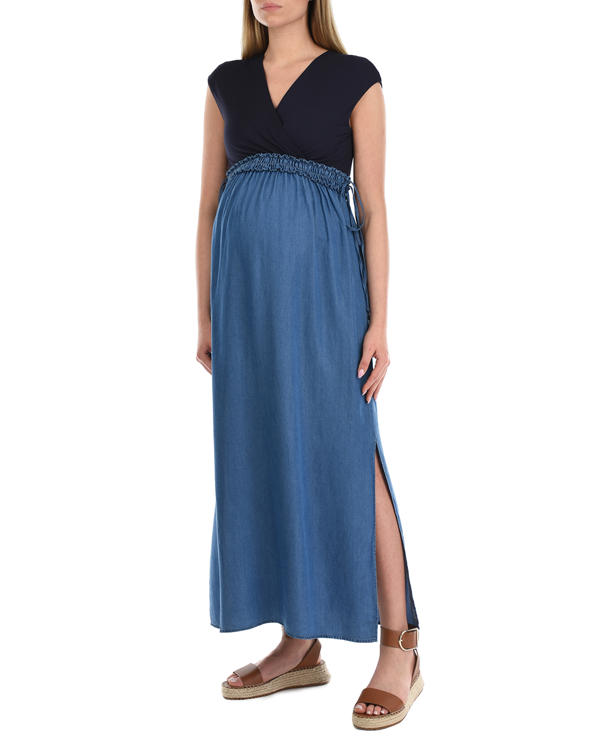 Платье с джинсовой юбкой Attesa, размер 38, цвет синий - фото 2