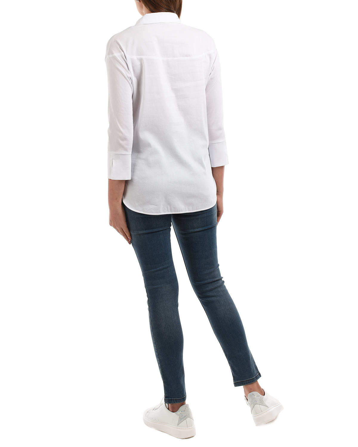 Белая блуза с рукавами 3/4 Attesa, размер 38, цвет белый Белая блуза с рукавами 3/4 Attesa - фото 3
