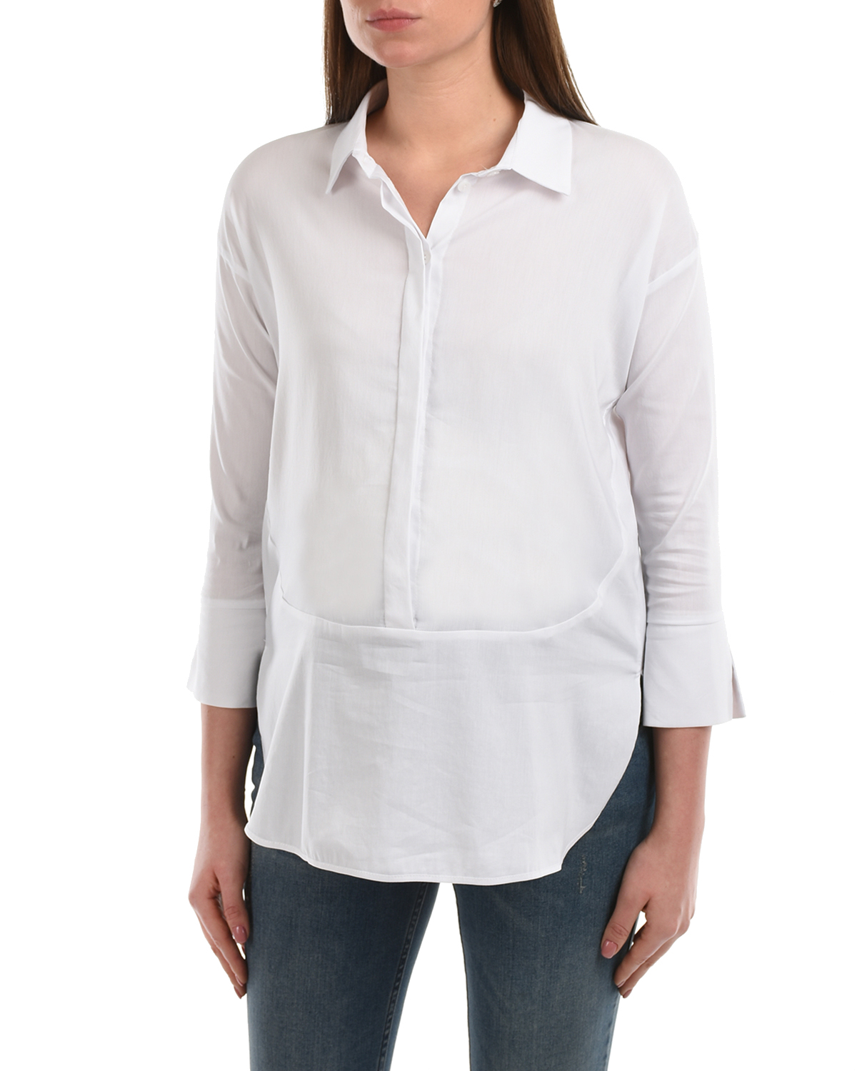 Белая блуза с рукавами 3/4 Attesa, размер 38, цвет белый Белая блуза с рукавами 3/4 Attesa - фото 7