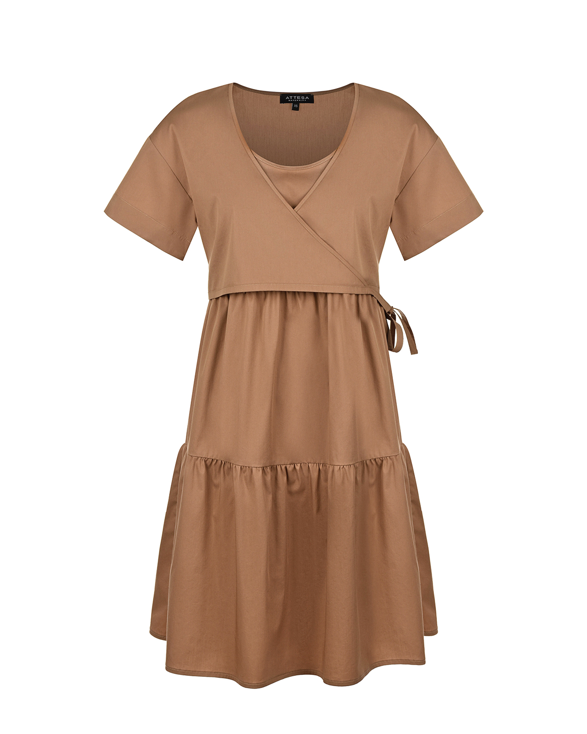 Бежевое платье Attesa, размер 40, цвет бежевый - фото 1