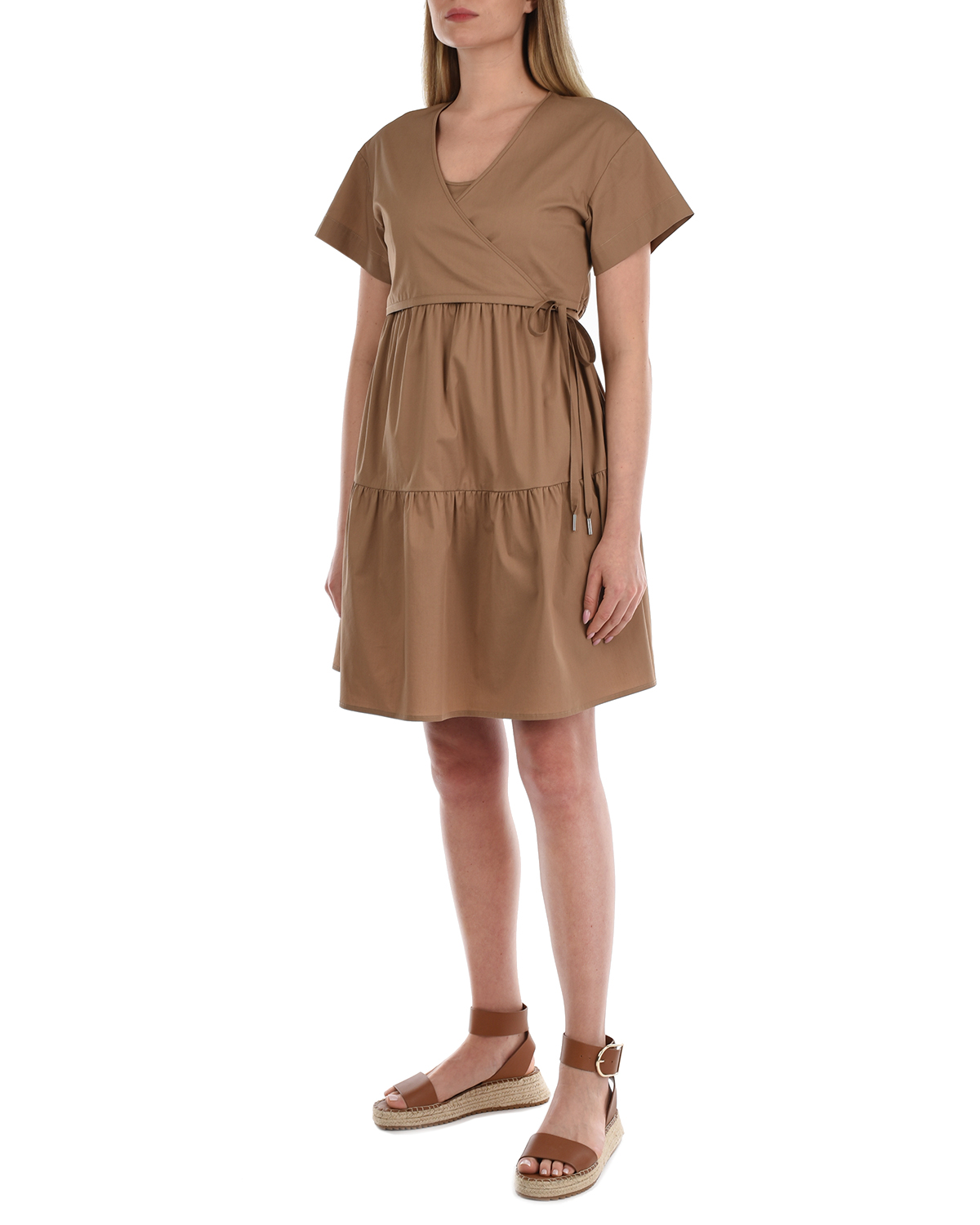 Бежевое платье Attesa, размер 40, цвет бежевый - фото 4