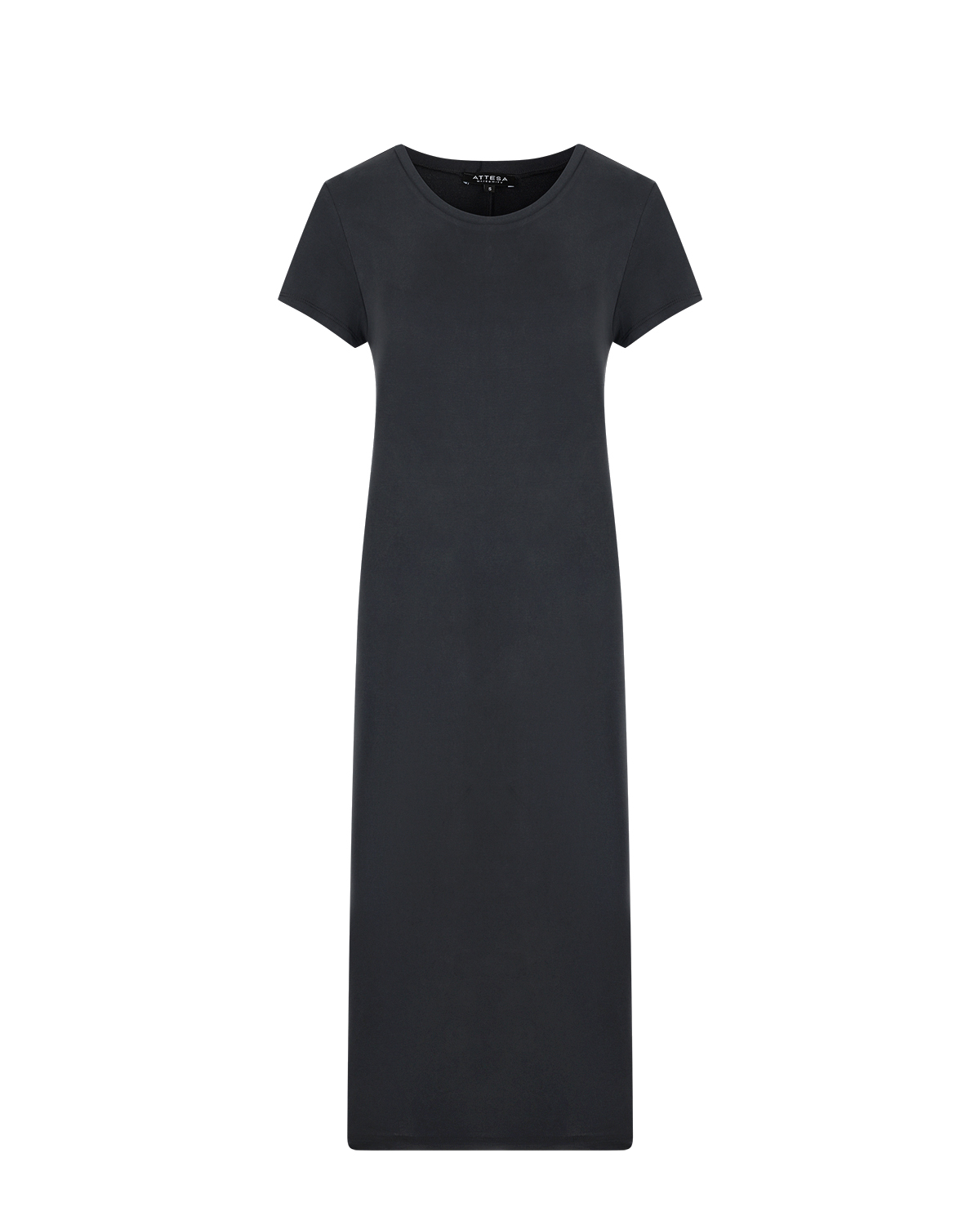 Темно-серое платье с короткими рукавами Attesa, размер 38, цвет серый - фото 1