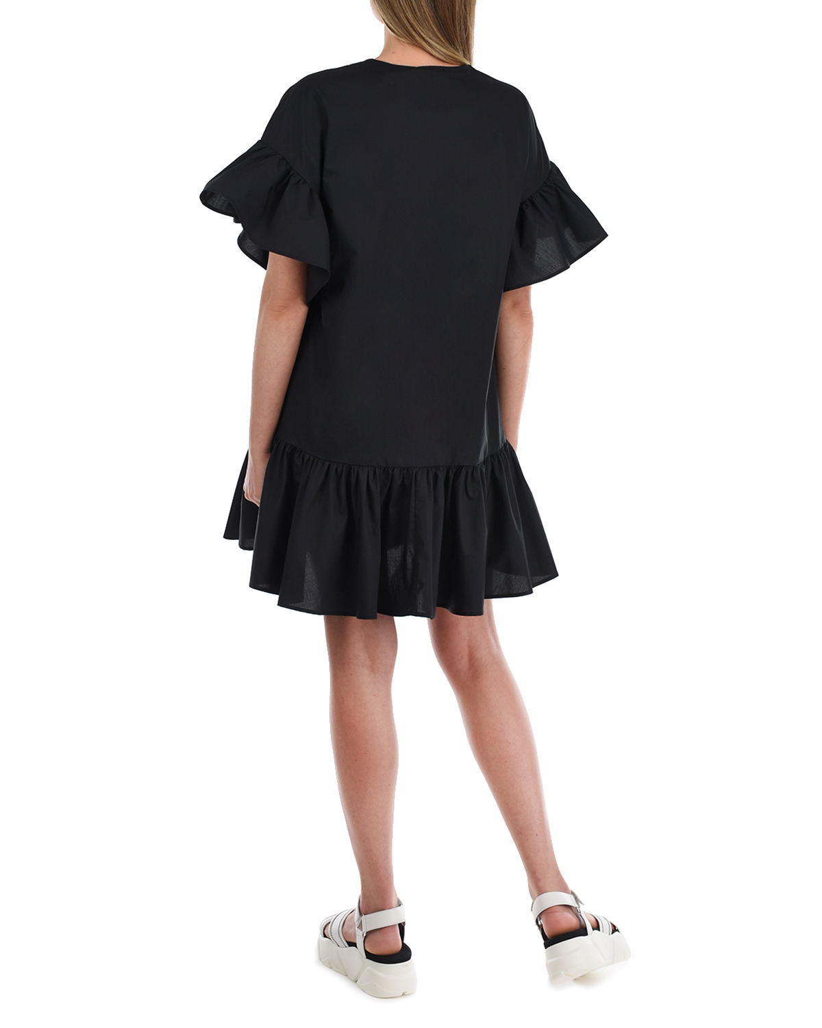 Черное асимметричное платье Attesa, размер 38, цвет черный - фото 3