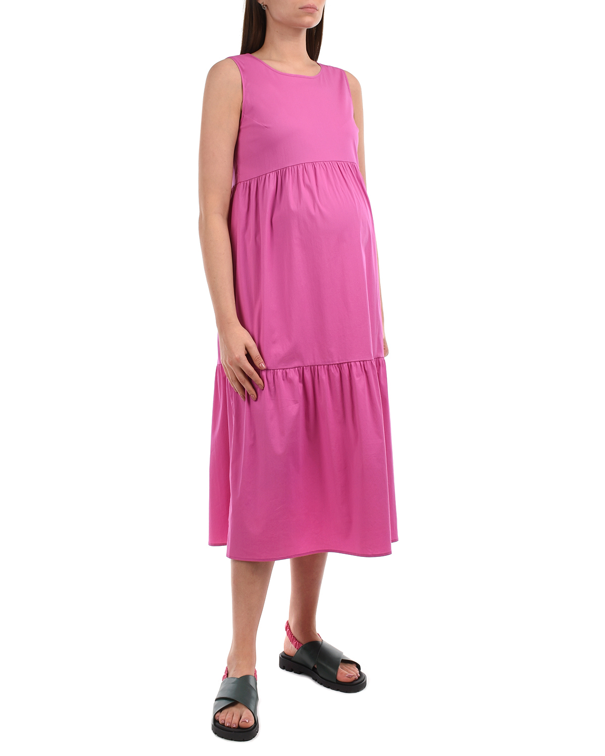 Розовое платье с воланом Attesa, размер 38, цвет розовый - фото 2