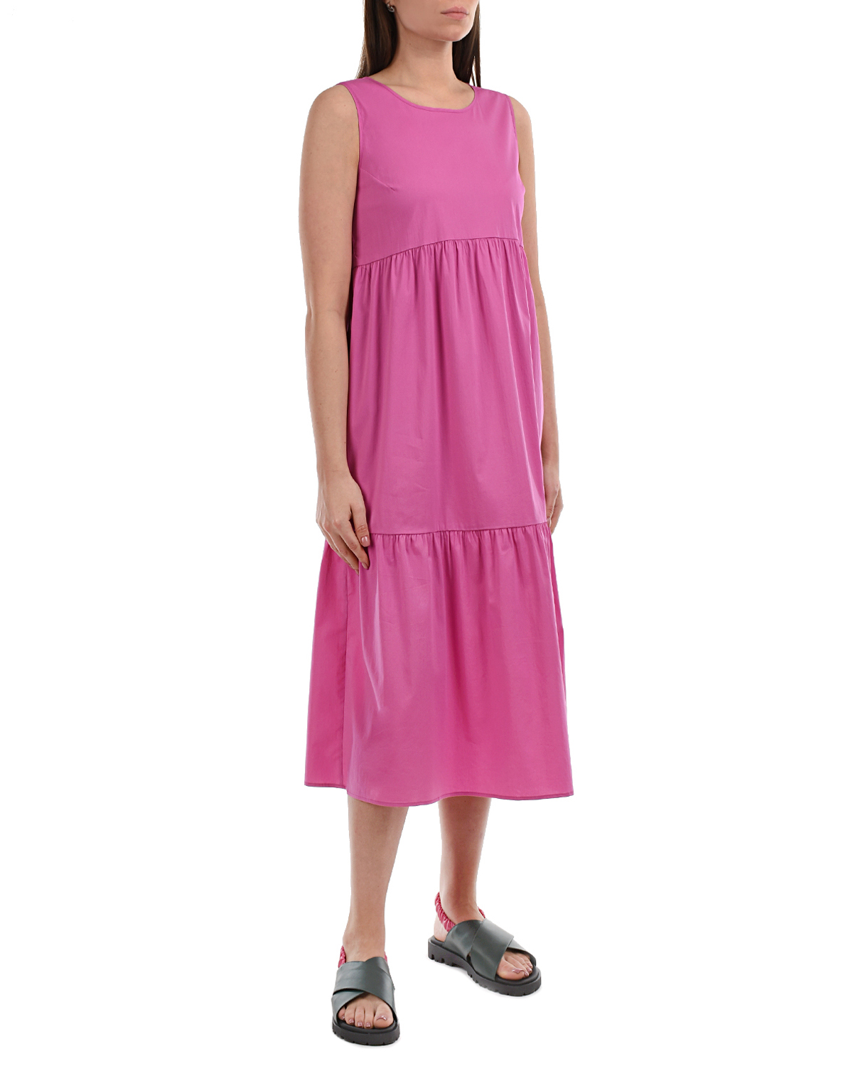 Розовое платье с воланом Attesa, размер 38, цвет розовый - фото 4