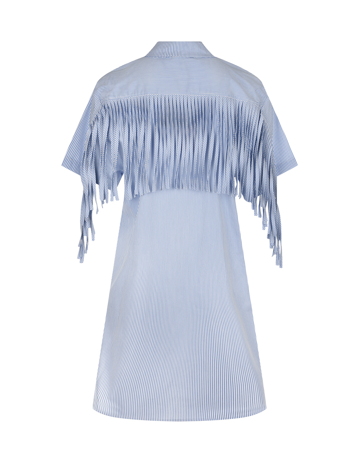 Платье-рубашка с бахромой Attesa, размер 38, цвет голубой - фото 5