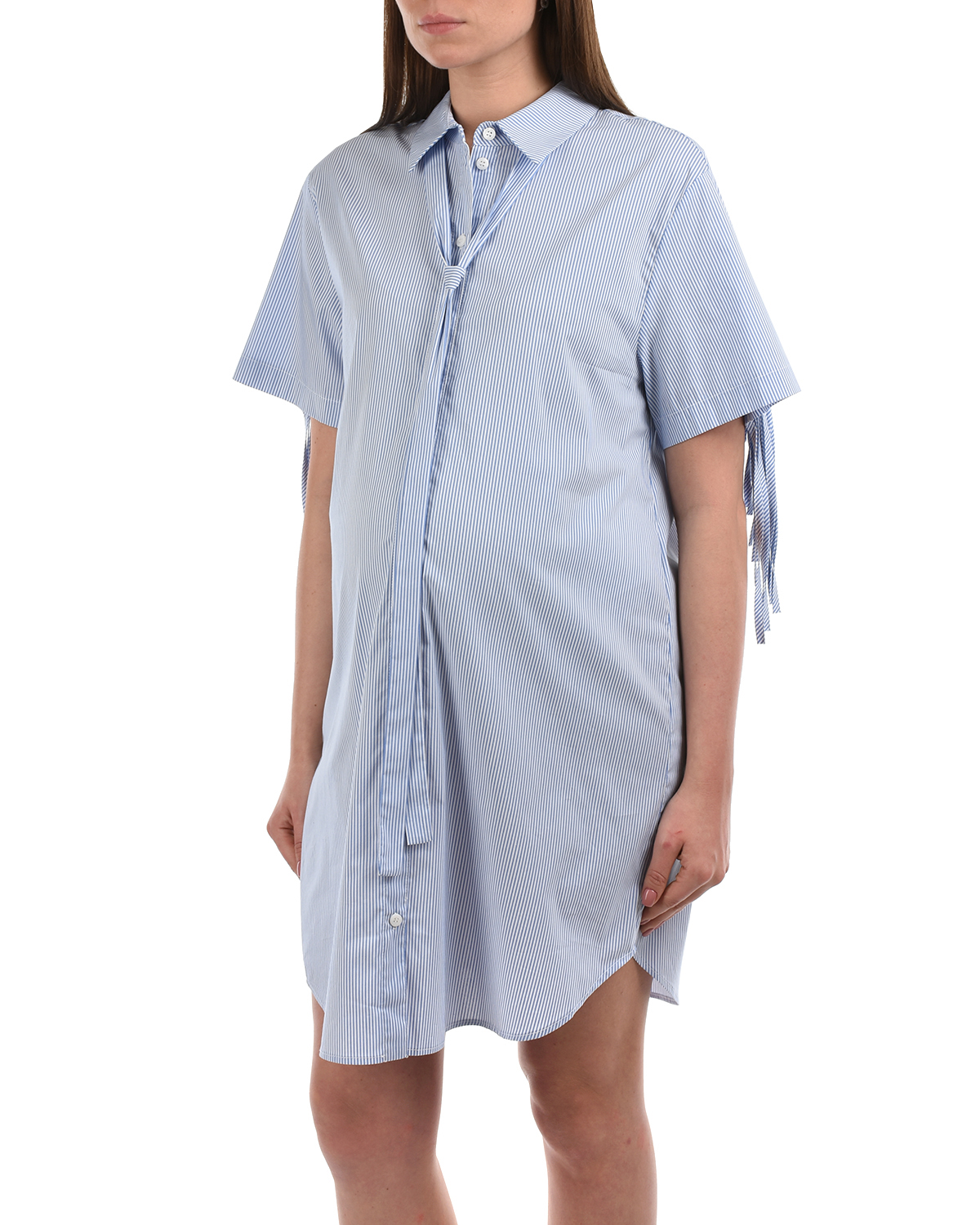 Платье-рубашка с бахромой Attesa, размер 38, цвет голубой - фото 7