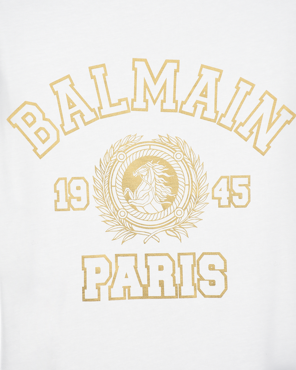 Белая футболка с золотым логотипом Balmain детская, размер 152, цвет нет цвета - фото 3