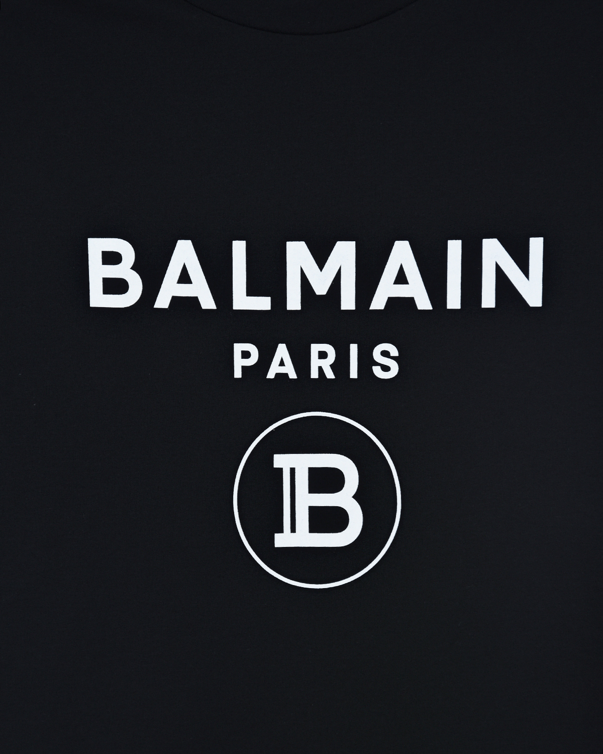 Черная футболка с белым логотипом Balmain детская, размер 164, цвет нет цвета - фото 3