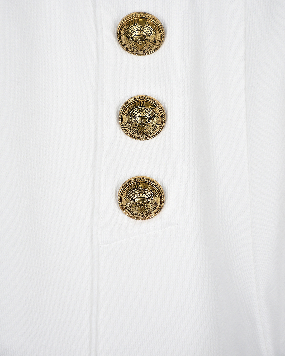Белые брюки с золотистыми пуговицами Balmain детские, размер 152, цвет нет цвета - фото 3