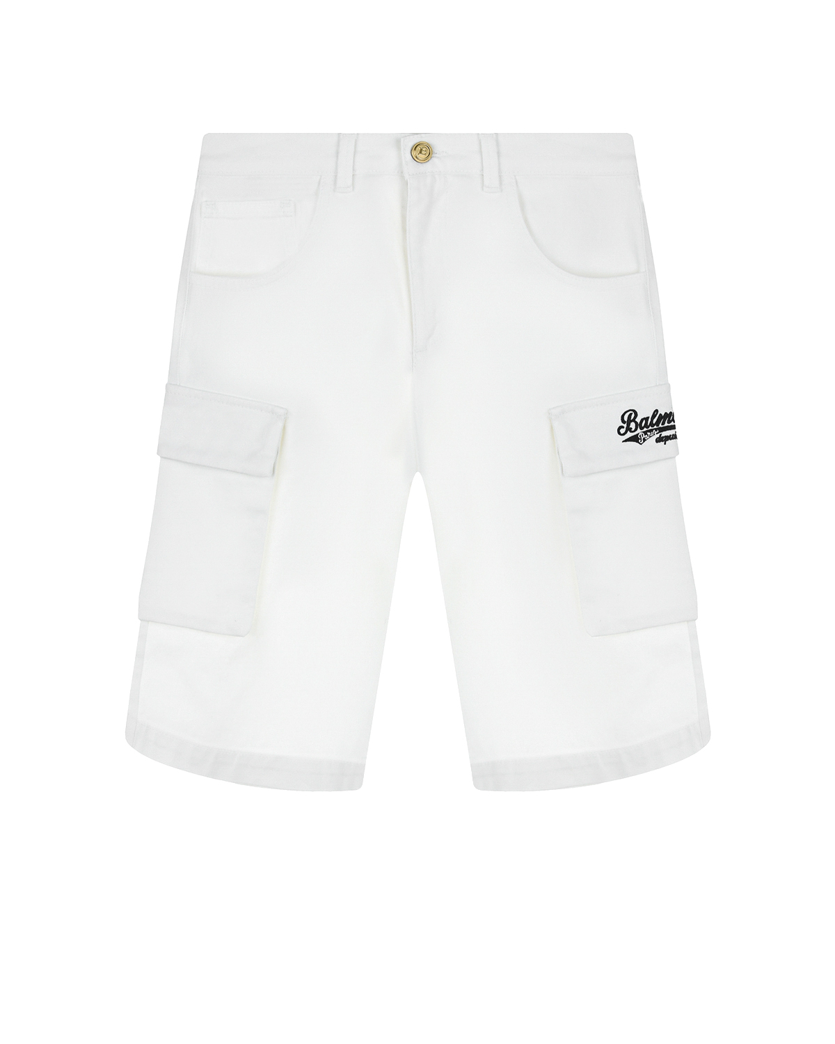 Белые джинсовые шорты Balmain детские, размер 152, цвет нет цвета - фото 1