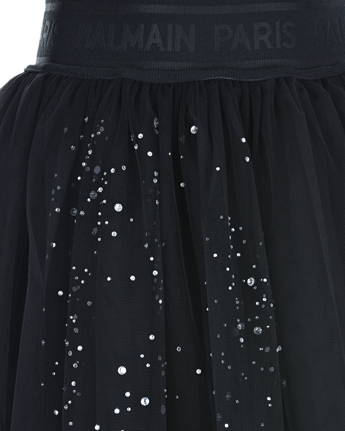 Черная юбка со стразами Balmain детская, размер 164, цвет нет цвета - фото 3