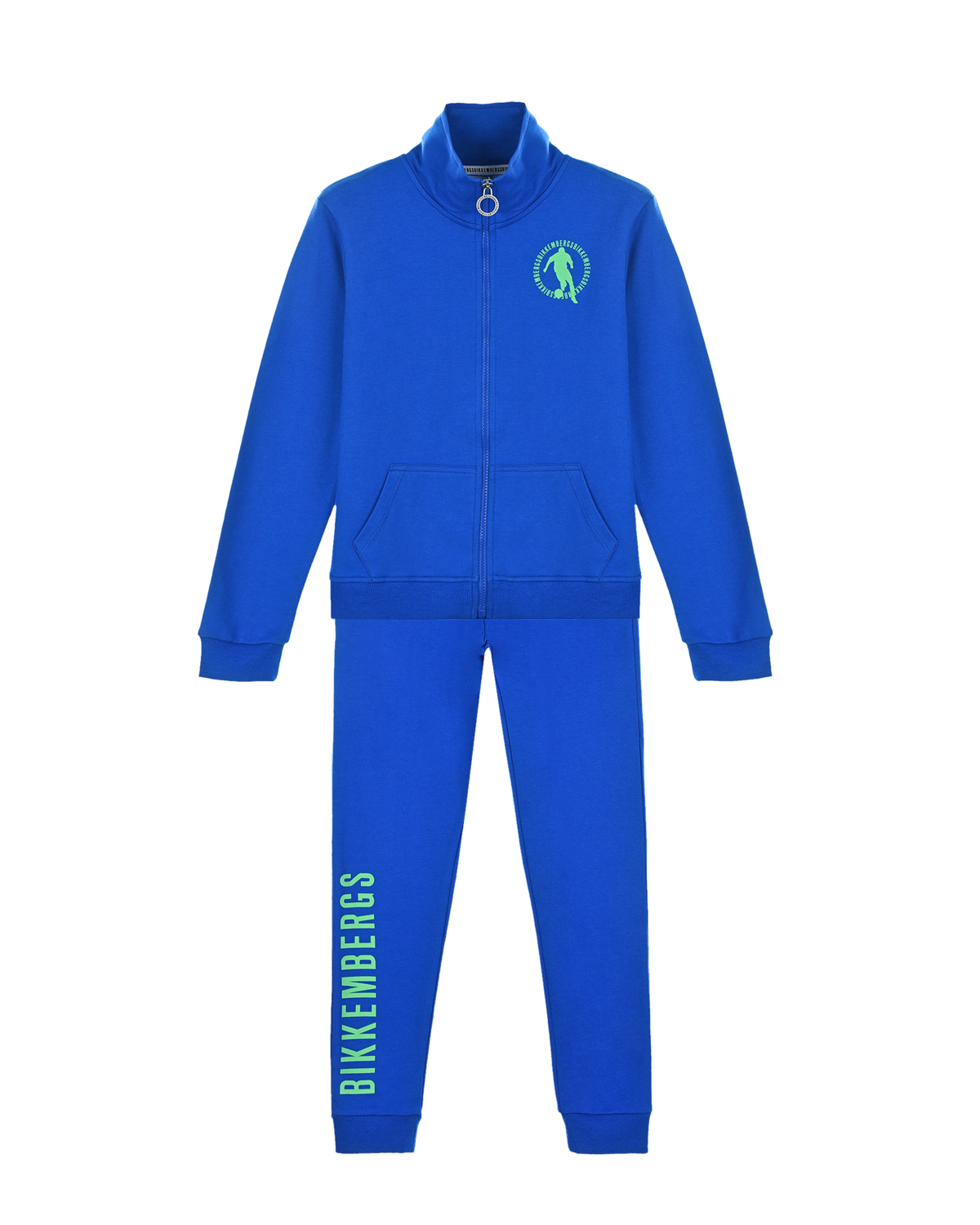 Синий спортивный костюм с зеленым логотипом Bikkembergs детский, размер 92 - фото 1
