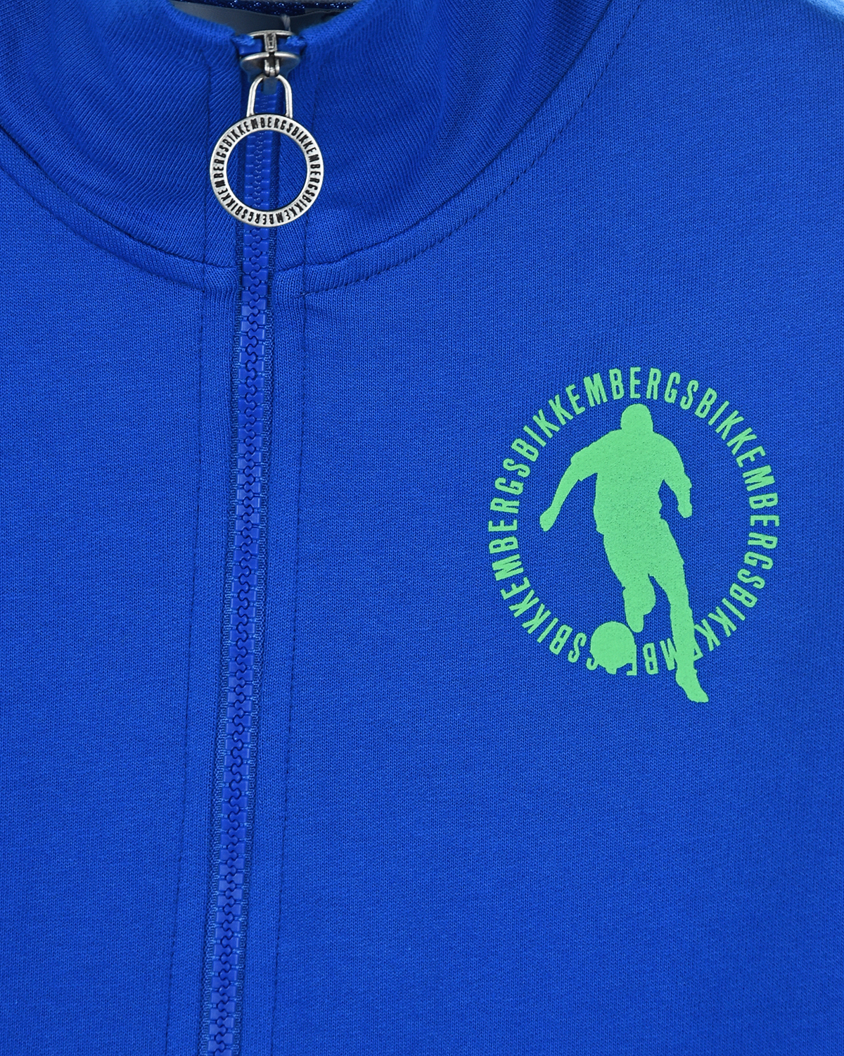 Синий спортивный костюм с зеленым логотипом Bikkembergs детский, размер 92 - фото 6