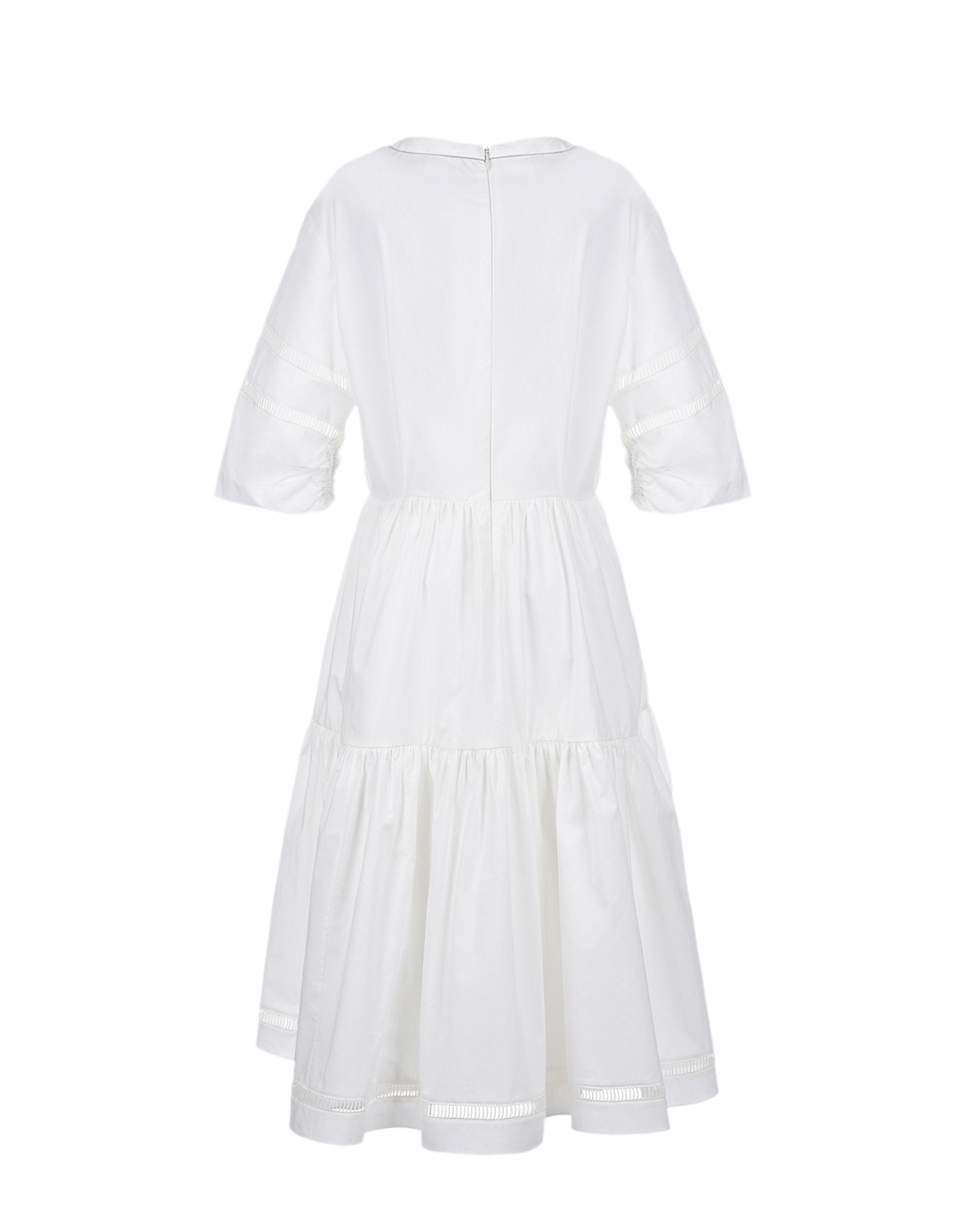 Белое приталенное платье Brunello Cucinelli детское, размер 140, цвет белый - фото 2