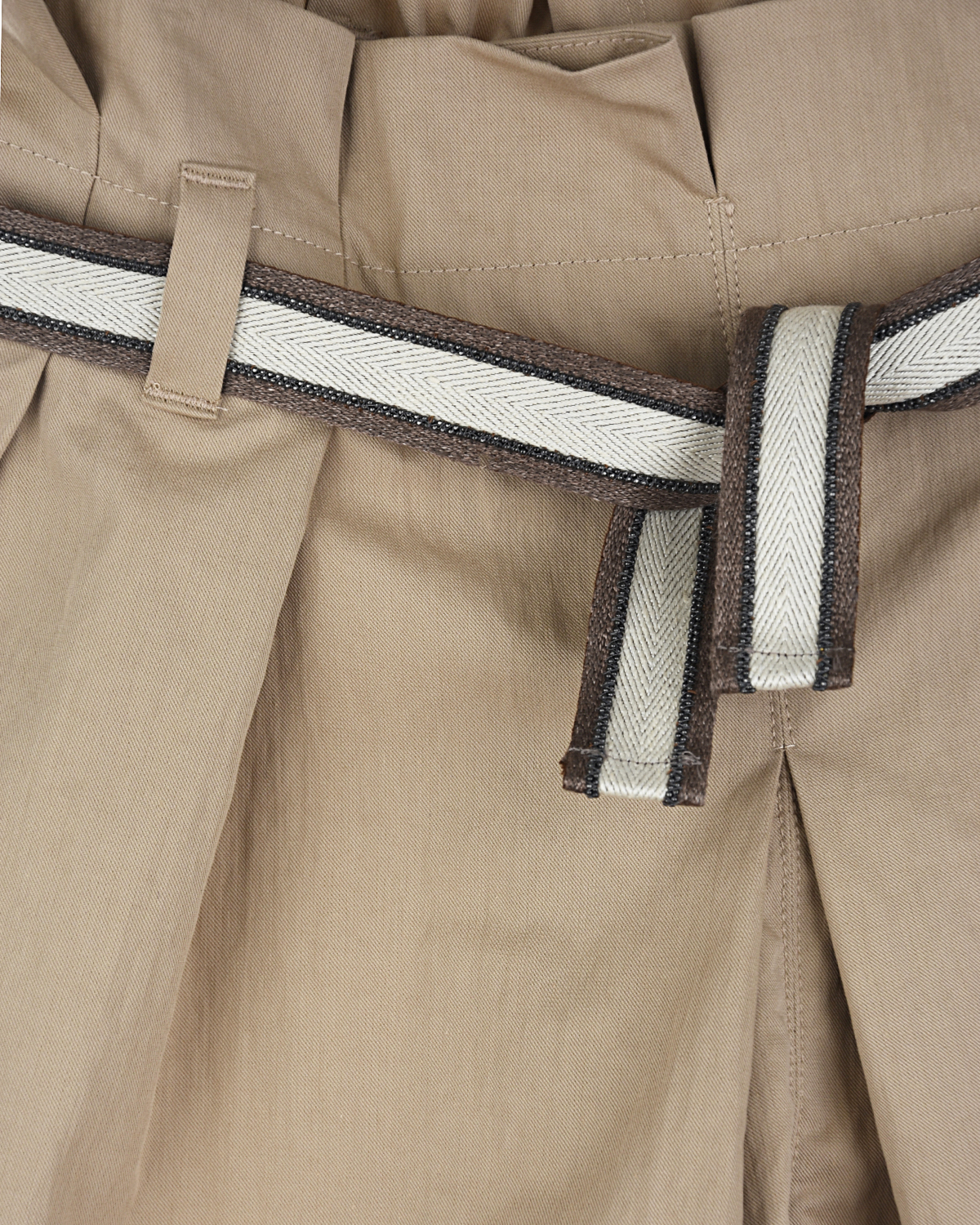 Бежевая юбка-мини Brunello Cucinelli детская, размер 140, цвет бежевый - фото 3