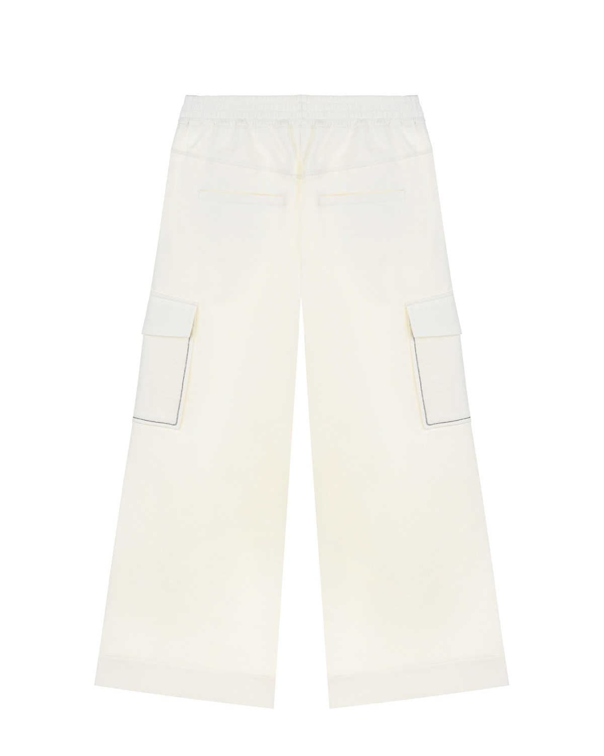Кремовые брюки с карманами-карго Brunello Cucinelli детские, размер 140, цвет кремовый - фото 2