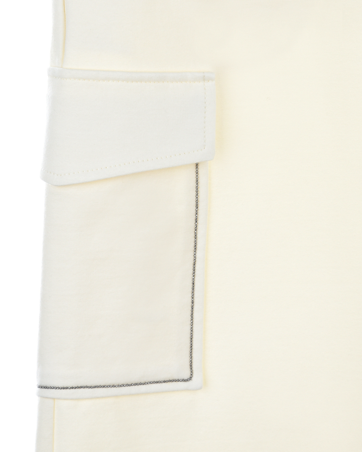 Кремовые брюки с карманами-карго Brunello Cucinelli детские, размер 140, цвет кремовый - фото 3