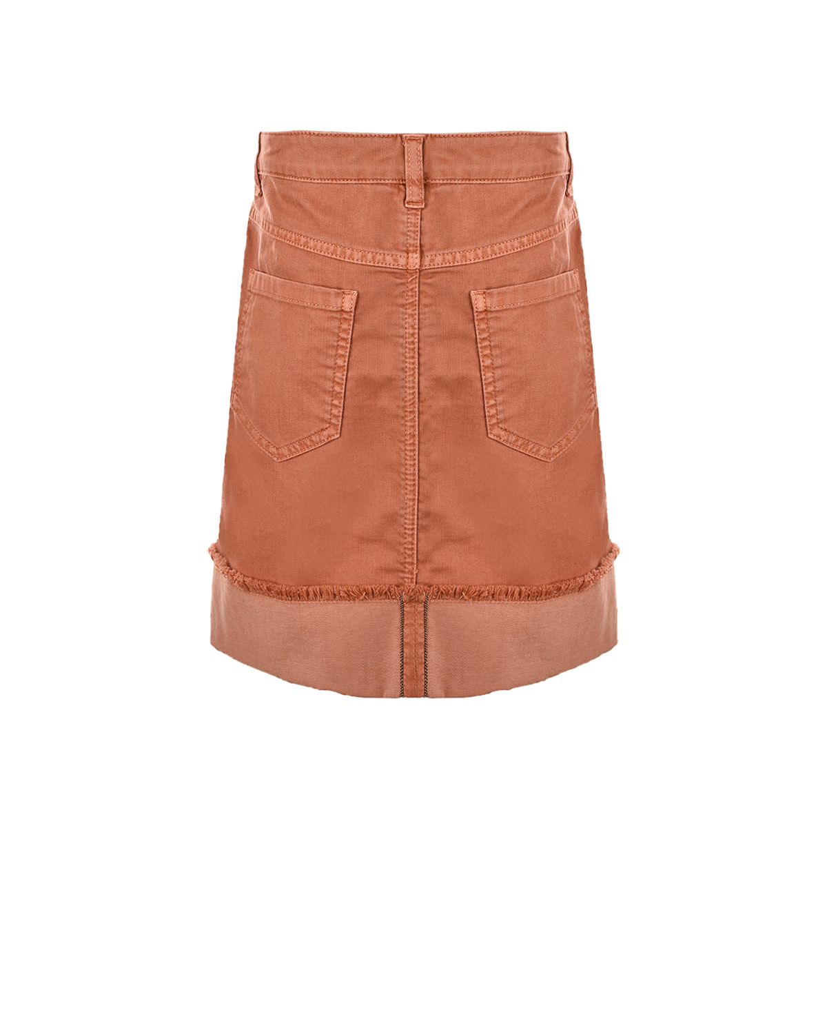 Оранжевая джинсовая юбка Brunello Cucinelli детская, размер 140, цвет оранжевый - фото 3
