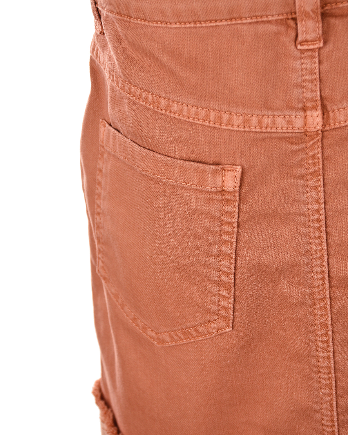 Оранжевая джинсовая юбка Brunello Cucinelli детская, размер 140, цвет оранжевый - фото 4