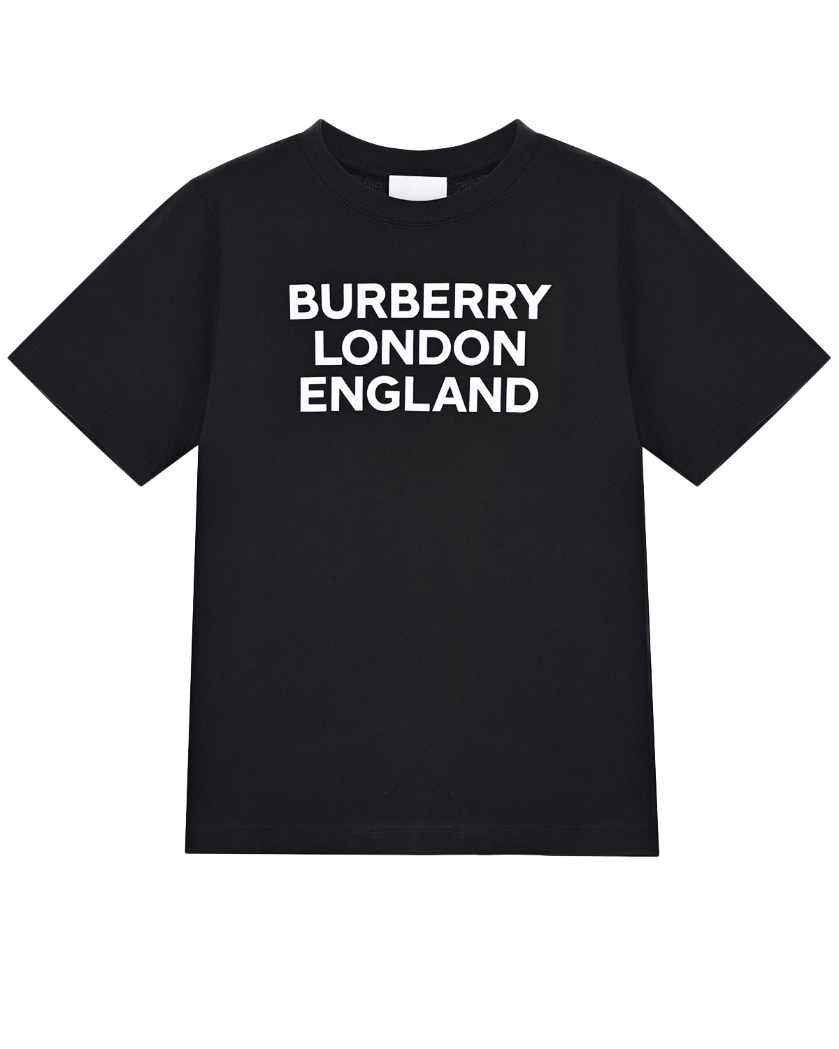 Черная футболка с белым принтом "burberry london england"