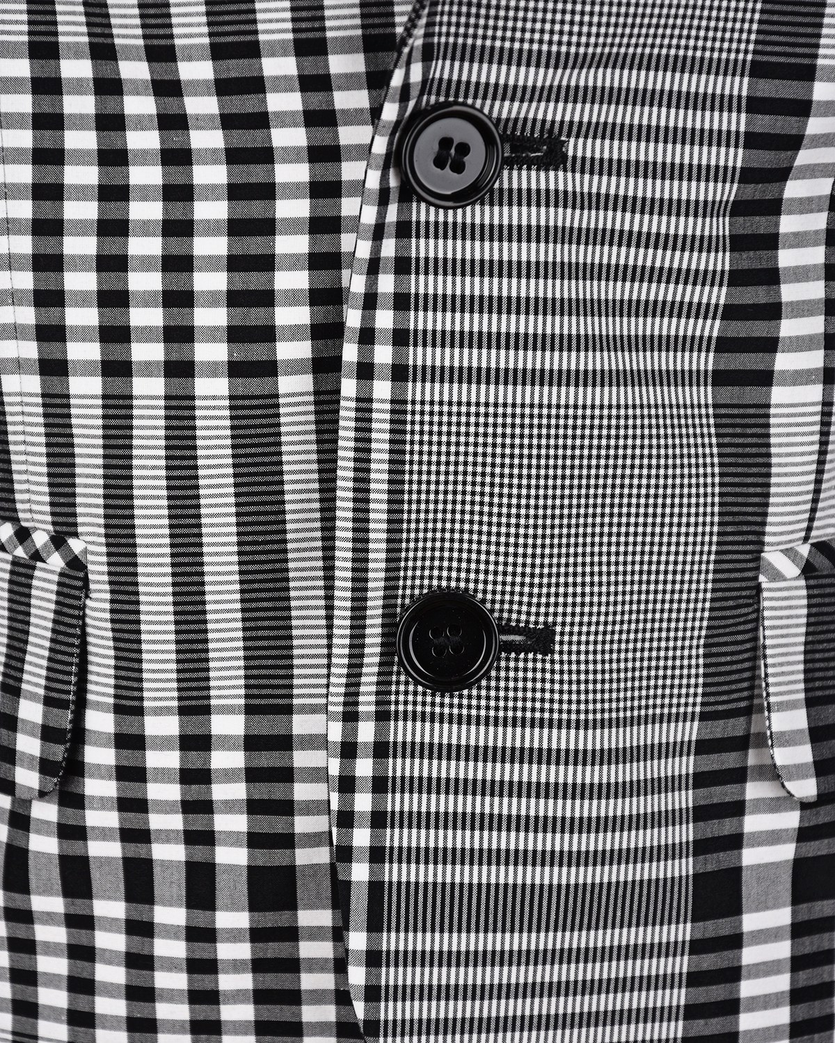 Пиджак в черно-белую клетку Burberry детский, размер 104, цвет мультиколор - фото 3