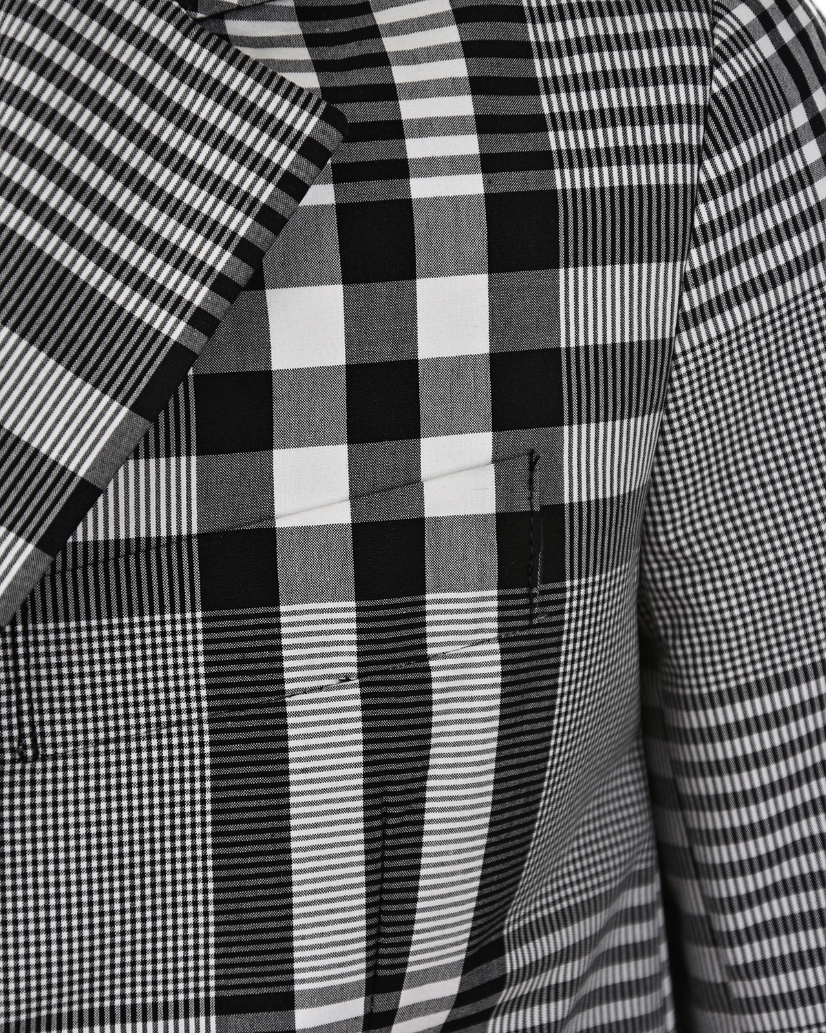 Пиджак в черно-белую клетку Burberry детский, размер 104, цвет мультиколор - фото 4