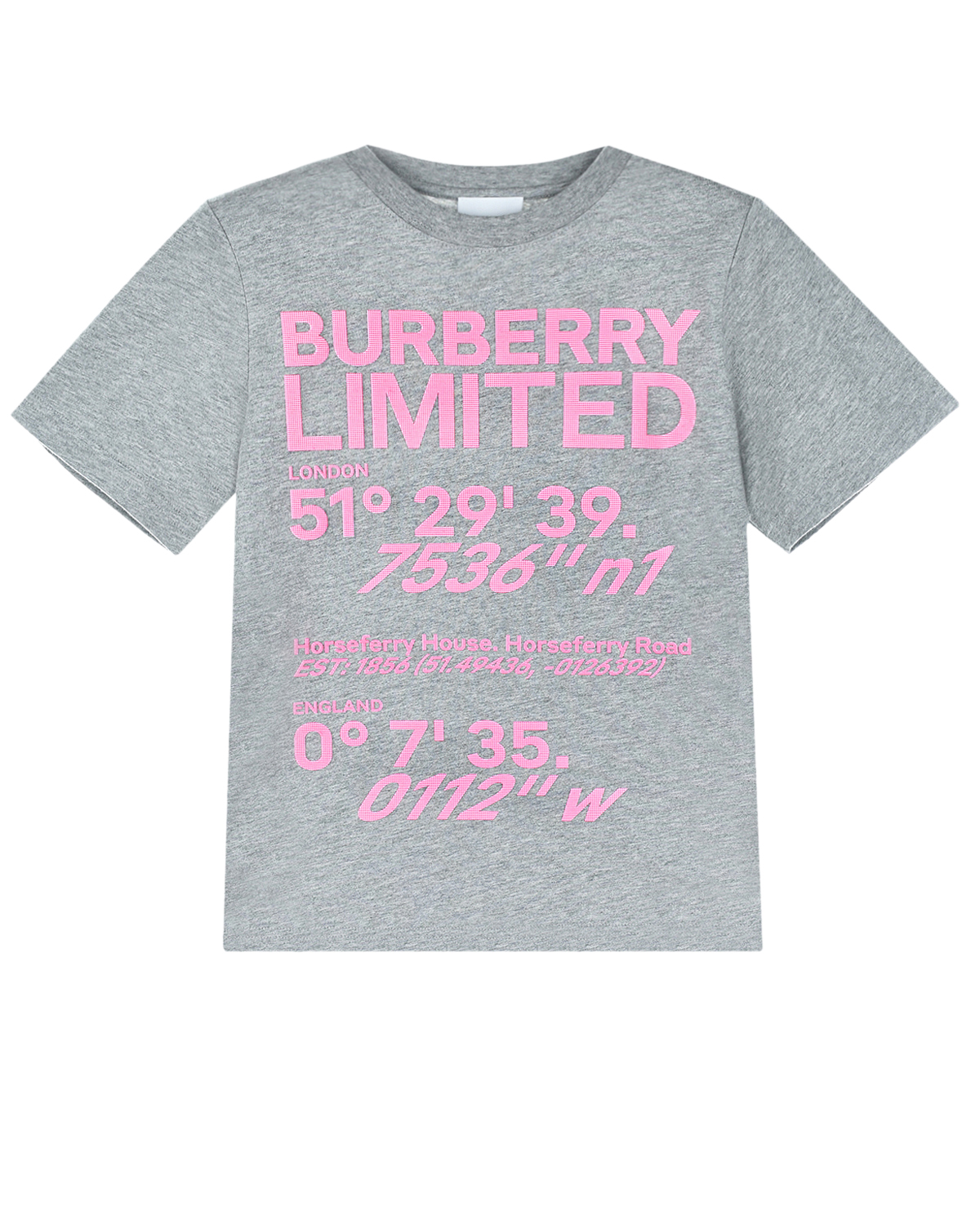 

Серая футболка с розовым логотипом Burberry, Серый, Серая футболка с розовым логотипом Burberry